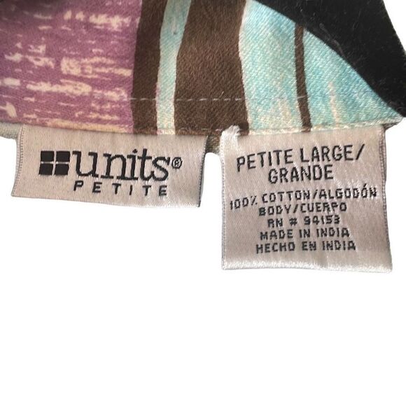 Units vintage 90’s print brown, blue, green & purple jacket L Petite - Picture 8 of 9